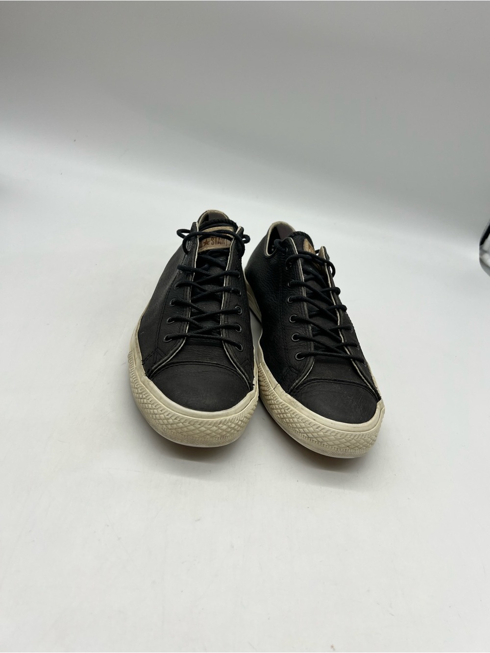 Vtg Converse All Star Curate Ox Black Leather Men’s 11.5 Trainers Sneakers Shoes